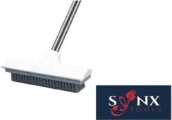 Synx Tools Luiwagen Borstel 2-in-1 Trekker - Badkamer Borstel Vloertrekker Met Steel Schrobborstel - Harde Borstelharen - Vloerwisser Badkamer - Met Telescopische Steel -Tuingereedschap Winkel 1200x841