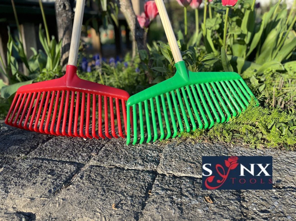 Synx Tools Gazonhark Bladhark 23 Tanden Hark - Harken - Grashark- Gazon - Kunststof Blauw/groen -Met Steel 120cm 6 Synx Tools Gazonhark Bladhark 23 Tanden Hark - Harken - Grashark- Gazon - Kunststof Blauw/groen -Met Steel 120cm - Afbeelding 4