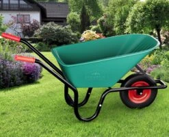 Gardebruk Kruiwagen 100 L - Kunststof Kuip – Tot 150KG Groen -Tuingereedschap Winkel 1200x972