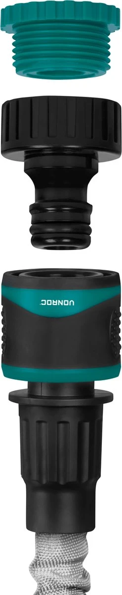 VONROC Tuinslang – Uitrekbare Tuinslang 20 Meter – Incl. Aansluitingen, Muursteun, Spuitstuk En Broespistool 5 VONROC Tuinslang – Uitrekbare Tuinslang 20 Meter – Incl. Aansluitingen, Muursteun, Spuitstuk En Broespistool - Afbeelding 3