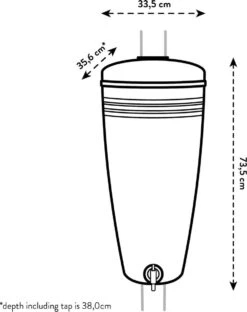 Elho Green Basics Rain Catcher 33 - Regenton Voor Balkonbuiten - Ø 33.5 X H 73.5 Cm - Grijs/Living Concrete -Tuingereedschap Winkel 951x1200