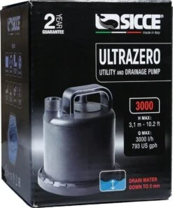 Sicce Ultra Zero - Vlakzuiger - Dompelpomp - Wateroverlast - 3000 L/h -Tuingereedschap Winkel 998x1200 2